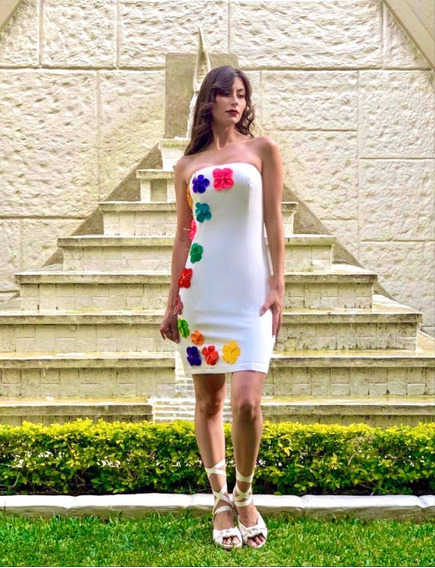 Vestido De Manta Artesanal Mexicano/ Mod. Amanecer Vestido De Manta Artesanal Mexicano/ Mod. Amanecer