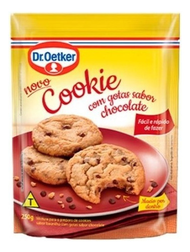 Mistura Cookies Com Gotas Chocolate Dr. Oetker 250gr