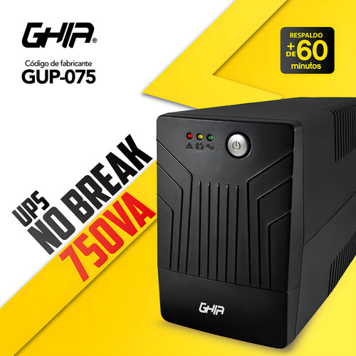 No Break Ghia 6 Contactos Respalda Máximo 750 Va 360 Watts C