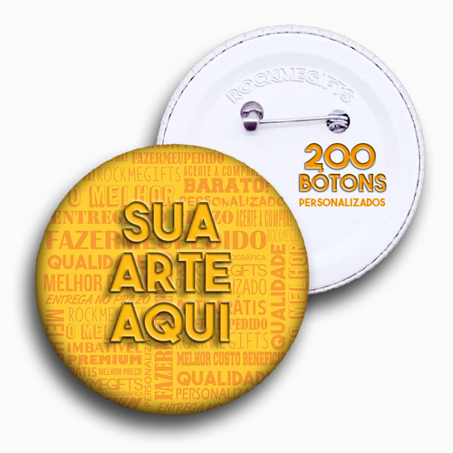 200 Botons 4,5cm Broche Botton Personalizado Qualidade