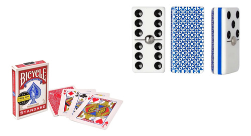 Domino Profesional Rombos Azul / Baraja Bicycle Poker Rojo