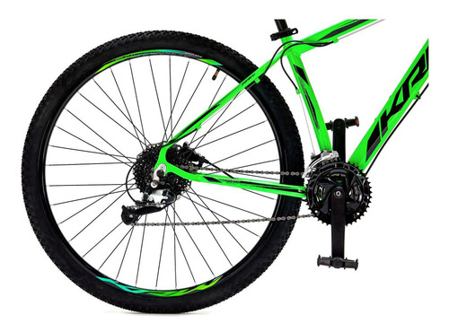 Bicicleta Aro 29 Krw Alumínio 24vel Hidráulico Suspensão S2 Cor Verde/preto