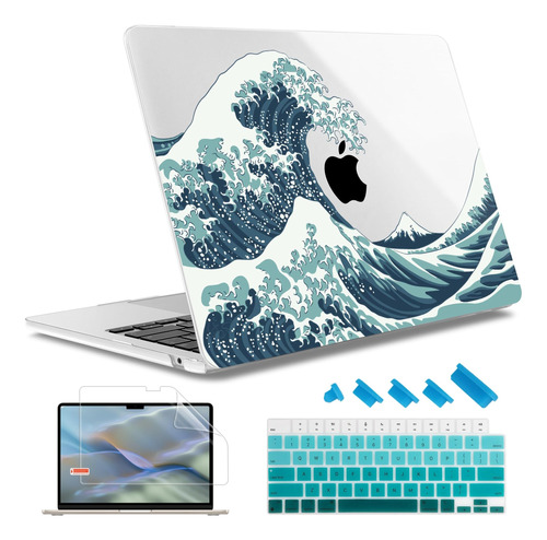 Funda May Chen Para Macbook Air 13 M2 + C/teclado Wave