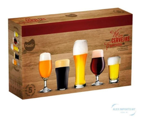 Jogo De Copos De Cerveja Especial Com 5 Peças Kit Copus