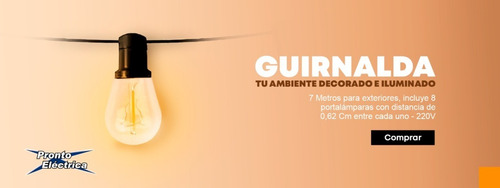 Imagen 2 de 9 de 20 Mts Guirnalda De Luces P/exterior C/foco Pronto Eléctrica