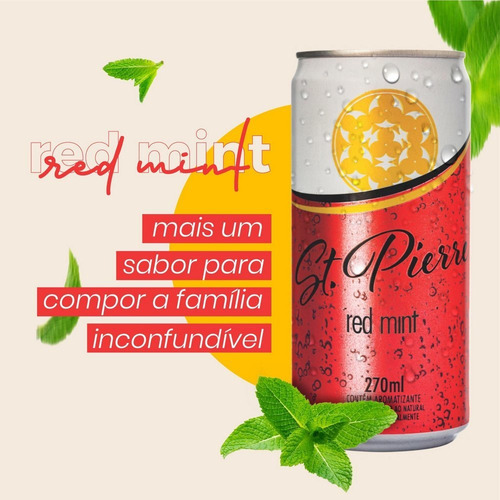 Imagem 3 de 3 de 24x Agua Tônica St Pierre Red Mint Lata 270ml