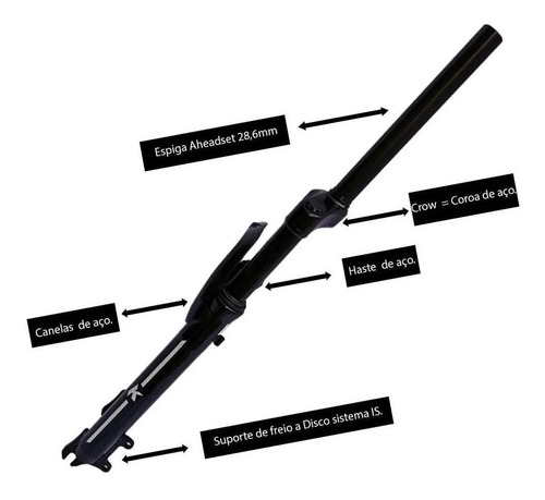 Garfo Com Suspensão 29 Mtb Md711 Ahead Set Mode F.discos