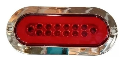 Plafon Para Tornillar Ovalado 6.3 Plano Cromado 21 Led Rojo