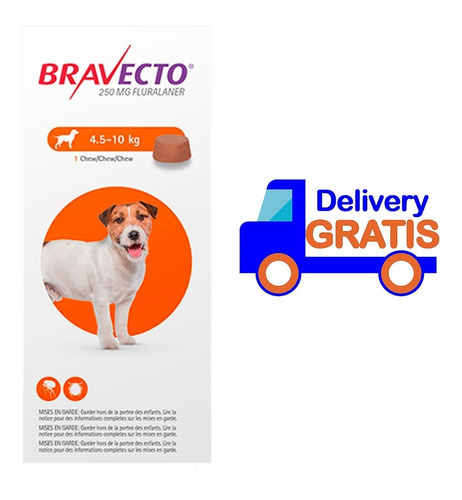 Imagen 1 de 2 de Antipulgas Antigarrapas Bravecto 250mg 4.5-10 Kg Original