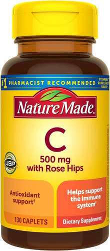 Vitamina C 500 Mg Con Escaramujo Nature Made 130 Comprimidos