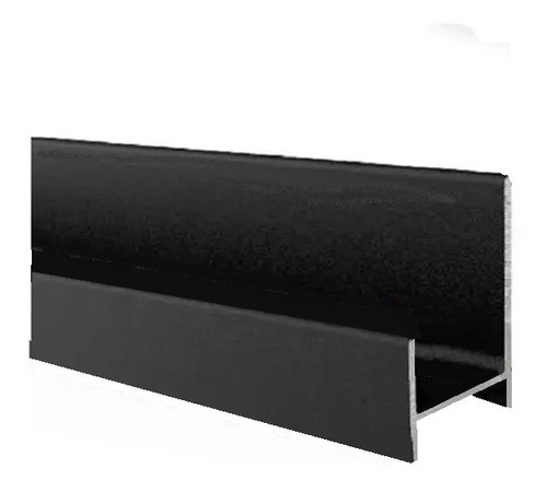 Perfil Mini J Aluminio Negro Cajon Mueble Cocina Tira 3 Mt