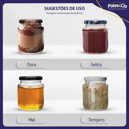 24 Potes Belém 240ml Com Tampa Metálica Ou Plástica Cor Azul Xadrez