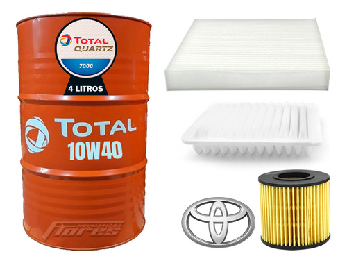 Cambio Aceite 10w40 4l + Kit Filtros Toyota Corolla 1.33 Vvt