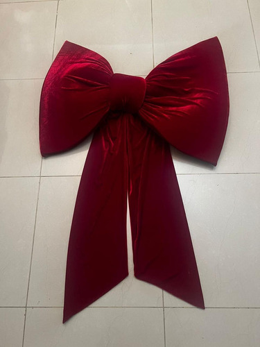 Moño De 85cms Sencillo Con Lazo Reyeno Rojo Terciopelo