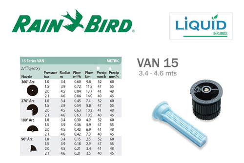 Imagen 2 de 5 de Boquilla Van 15 Tobera Rain Bird C/filtro Riego Rosca Hunter