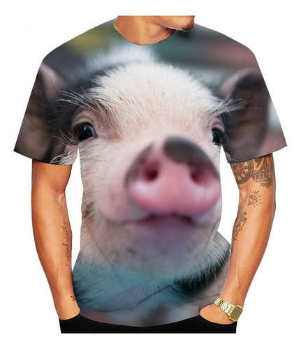 2022 Popular Novidade Animal Porco Camiseta Engraçada 3d