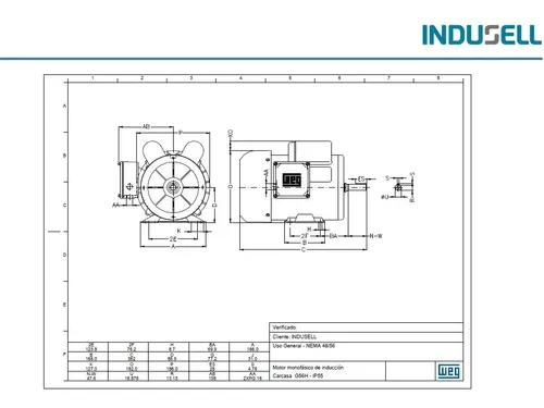 Motor Weg 2 Hp 1500 Rpm Monofásico Alto Par Blindado