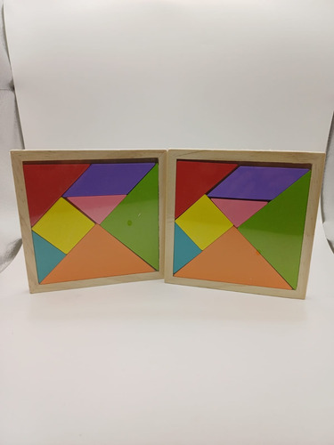 Tangram De Madera Paquete De 2 Piezas Material Didactico