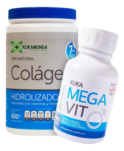 1 Colágeno Hombre + 1 Mega Vit Hombre Sabor Sin Sabor