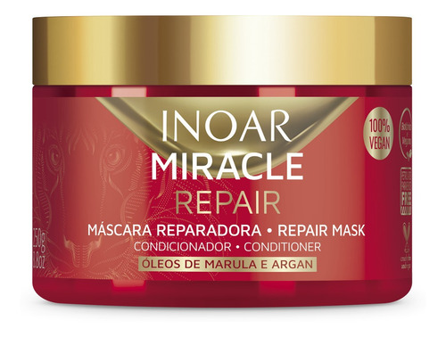 Inoar Máscara Reparadora Miracle Óleos Marula Argan 250g