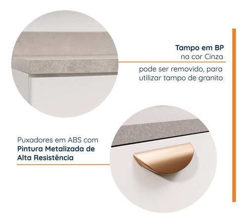 Balcão De Canto Oblíquo Com Tampo Arizona Cabecasa