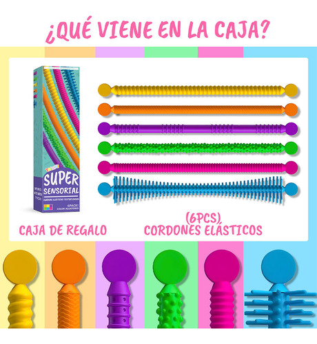 Ds* 6pcsjuguetes De Cuerda Elásticajuguetes Sensoriales
