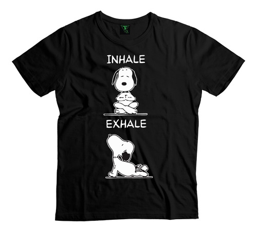 Polera Snoopy Yoga Inhale Exhale Algodón Niño Niña Calidad