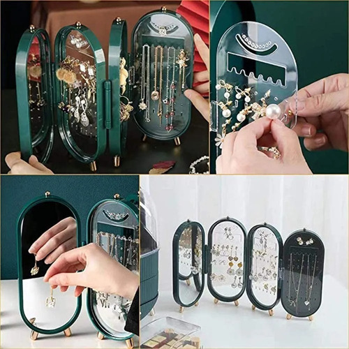 Imagen 5 de 10 de Organizador De Aros Anillos Joyero Plegable Portatil Premium
