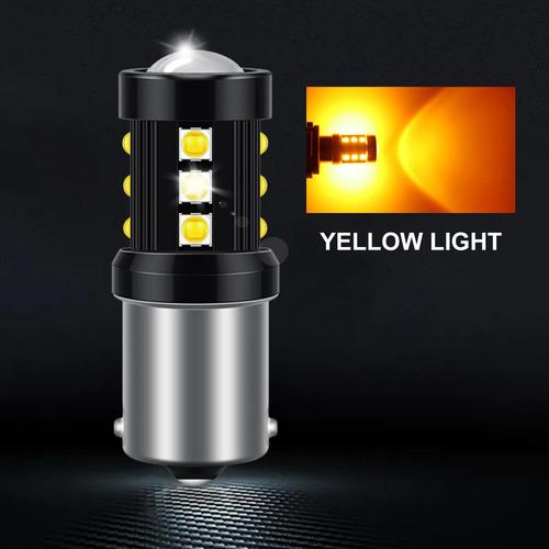 Bombilla Led Para Automóvil Luz Atrás Amarillo 1156 Ba15s