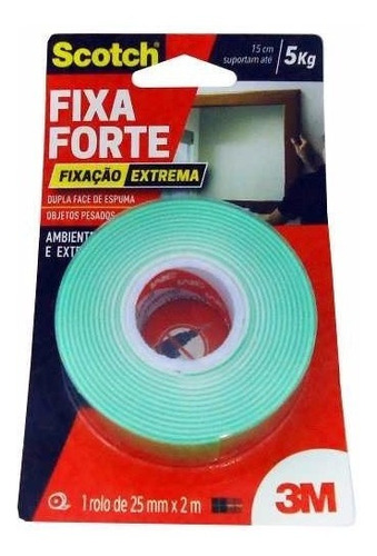 Fita Dupla Face Espuma 25mm X 2m Fixa Forte Extrema 3m