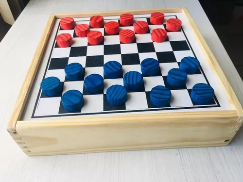 Jogo De Ludo Tabuleiro Em M.d.f Peças Em Madeira (25x25cm