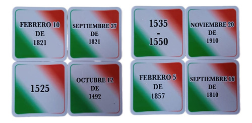 Juego Didáctico Memopáres Histórico, Fechas Histór De México