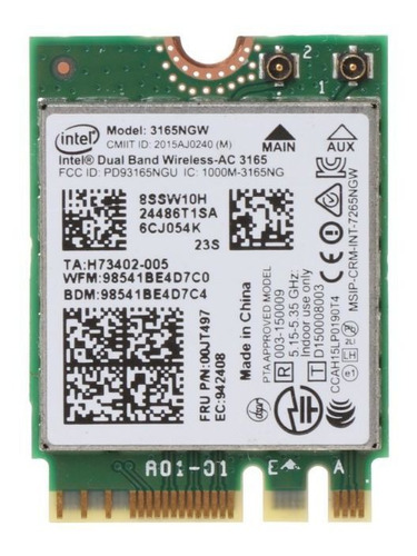 Intel 00jt497 3165ngw Wireless-ac De Doble Banda Para Thinkp