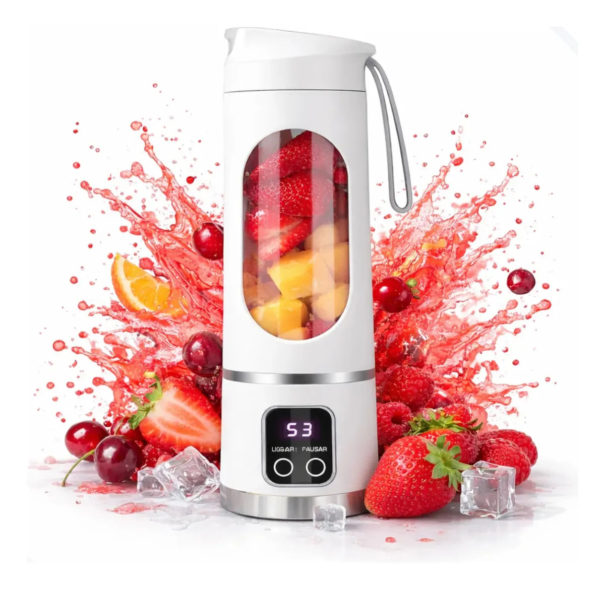 Mini Liquidificador Portátil 450ml Mixer E Triturador Recarregável Usb, Ideal Para Sucos, Smoothies E Fitness