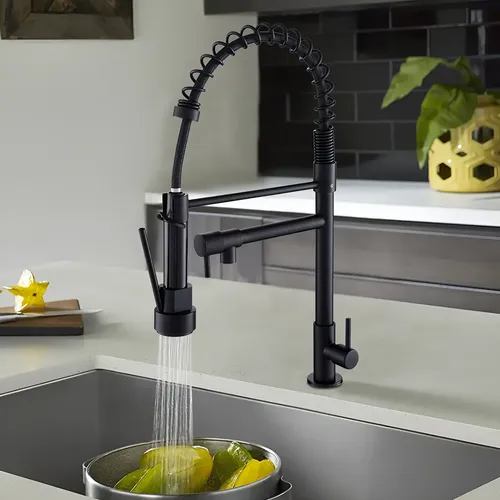 Torneira Flexível Gourmet Inox Preta Água Fria Para Cozinha Bancada Pia 360° Cor Preto Acabamento Fosco Winda