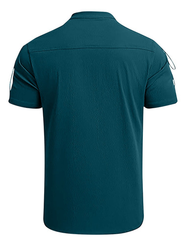 Playera Deportiva Casual Con Solapa Y Manga Corta En Forma