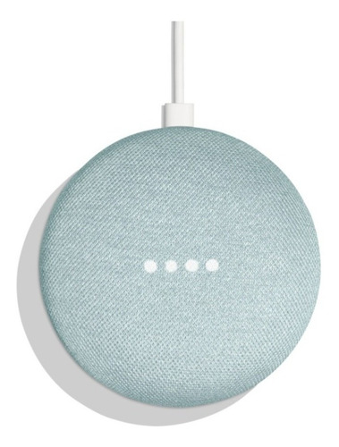 Google Home Mini com assistente virtual Google Assistant - aqua