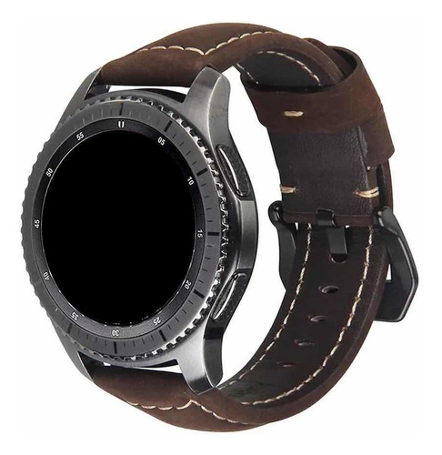 Correa De 22mm Para Galaxy Watch De Piel Genuina Premium D13 Color Marrón oscuro