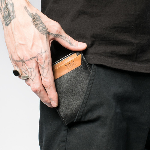 Carteira Masculina Couro Legítimo Porta Cartão Zoe Cor Preto Desenho Do Tecido Couro Legítimo Liso