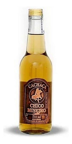 Cachaça Chico Mineiro Garrafa 355ml Ouro Rotulo Cobre