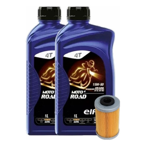 Kit Service Rouser Ns Rs 200 Filtro Aceite + Elf 15w50 Semi