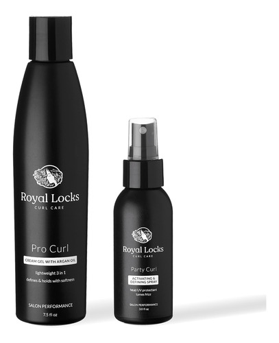 Royal Locks Pro Curl Cream Gel (7.5 Fl Oz) Y Spray Activado.