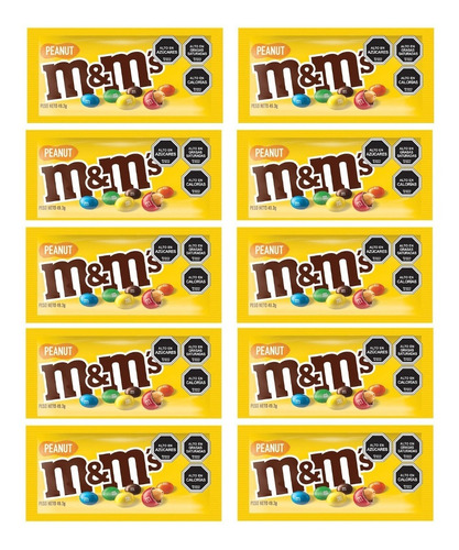 Pack 10 M&m / Mym Mani 49.3gr Chocolate 100% Original