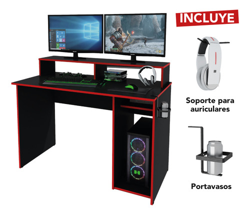 Escritorio Gamer Centro Estant Eg1r Pc Ps4 Xbox Mesa Gaming