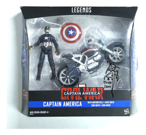 Marvel Universe Captain America Motocicleta 11cm Brujostore