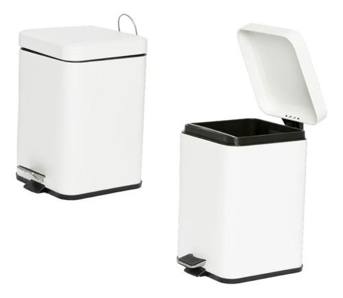Cesto De Basura 12l Con Tapa Cierra Suave - Hogar Blanco