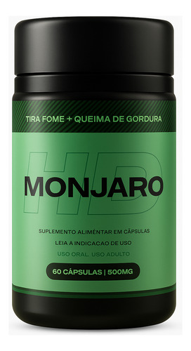 3 Un Monjaro Hd 180 Cápsulas - Envio Imediato Sem Sabor Sem Sabor
