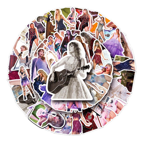 50 Stickers De Taylor Swift - Etiquetas Autoadhesivas
