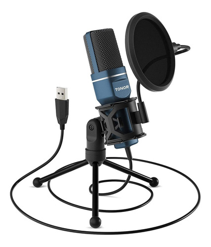 Microfono Usb Condensador Cardioide Para Streaming Podcast 