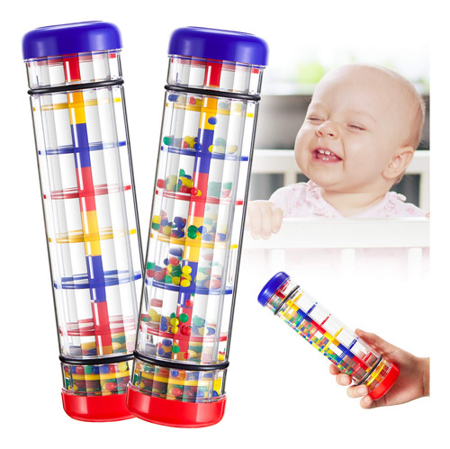 Gejoy 2 Piezas Mini Rain Stick Shaker Sonajero Tubo Rain Sti